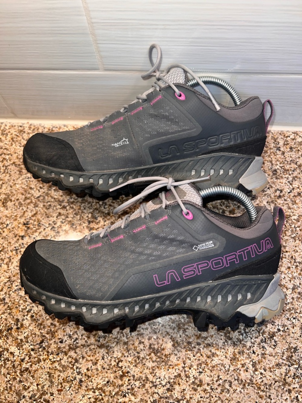 La Sportiva Women's Gray and Pink Trail Runners
